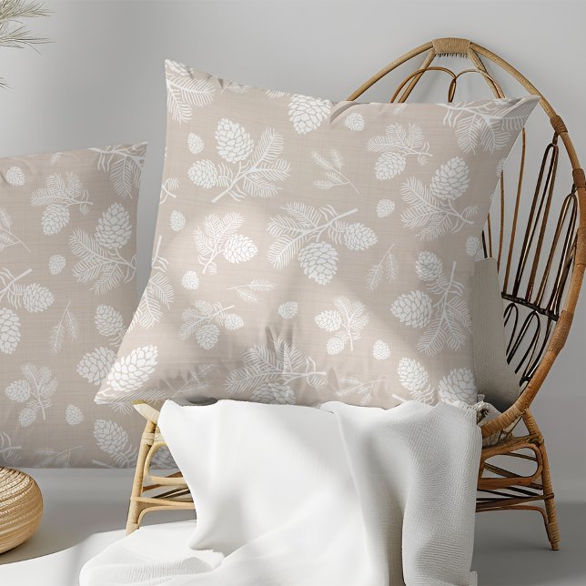 Cojín Decorativo Patrón beige de cono blanco (Subido por el creador)