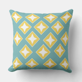 Cojín Decorativo Patrón blanco amarillo azul elegante moderno lindo