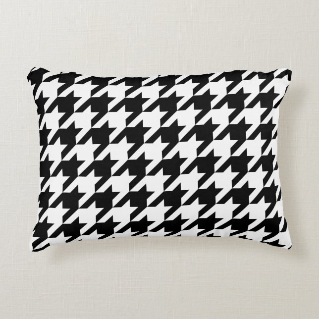 Cojín Decorativo Patrón blanco negro de hilado clásico de Houndstot (Anverso)