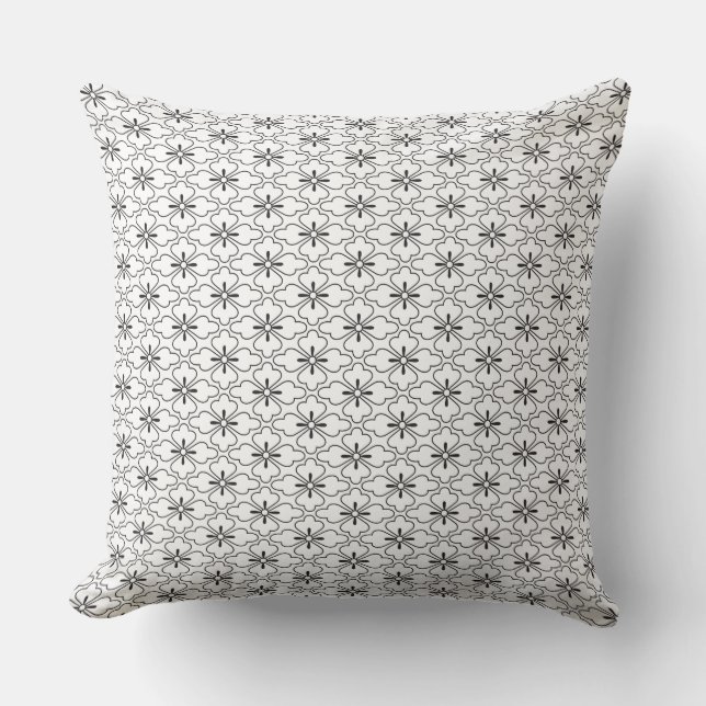 Cojín Decorativo Patrón blanco y negro (Anverso)
