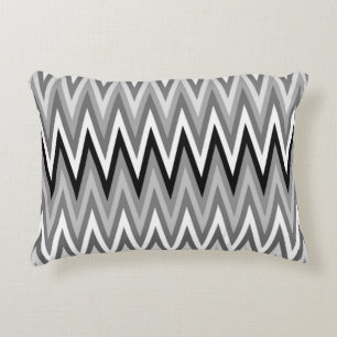 Cojín Decorativo Patrón blanco y negro zigzag