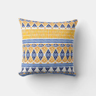 Cojín Decorativo Patrón bohemio de acuarela sin foco