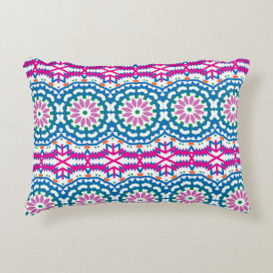 Cojín Decorativo Patrón bohemio de color étnico vintage en brillant