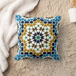 Cojín Decorativo Patrón boho geométrico tradicional mosaico marroqu