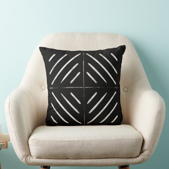 Cojín Decorativo Patrón Boho rústico femenino blanco y negro (Subido por el creador)