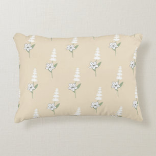 Cojín Decorativo Patrón Botánico Bohemio Beige Floral