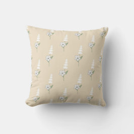 Cojín Decorativo Patrón Botánico Bohemio Beige Floral