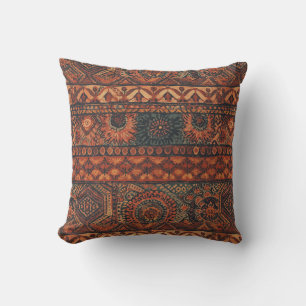 Cojín Decorativo Patrón Botánico de Terracota Salvia Boho Oscuro