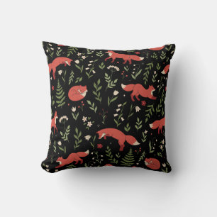 Cojín Decorativo Patrón Botánico de Woodland Fox