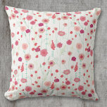 Cojín Decorativo Patrón Botánico Floral Rosa<br><div class="desc">Patrón floral botánico moderno. Bonito holgazán la pintura floral rosa sobre un fondo blanco. Arte original de Nic Squirrell.</div>