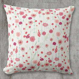 Cojín Decorativo Patrón Botánico Floral Rosa