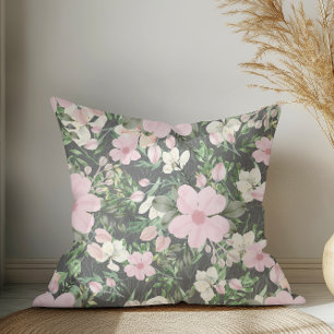 Cojín Decorativo Patrón botánico rosa rosa de color rosa de color r