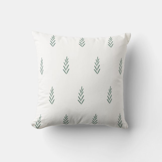 Cojín Decorativo patrón botánico simple vector con plantas (Anverso)