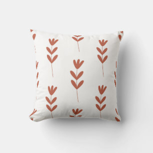 Cojín Decorativo patrón botánico simple y continuo con fl naranja
