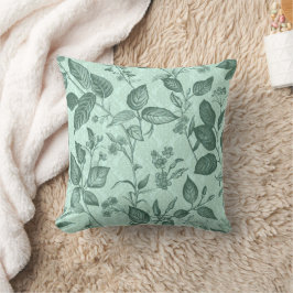 Cojín Decorativo Patrón botánico verde