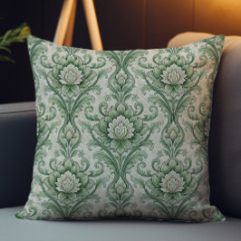 Cojín Decorativo Patrón botánico verde vintage