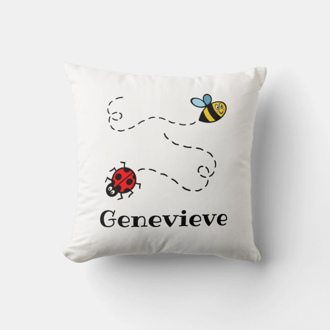 Cojín Decorativo Patrón Bumblebee y Ladybird personalizado (Anverso)