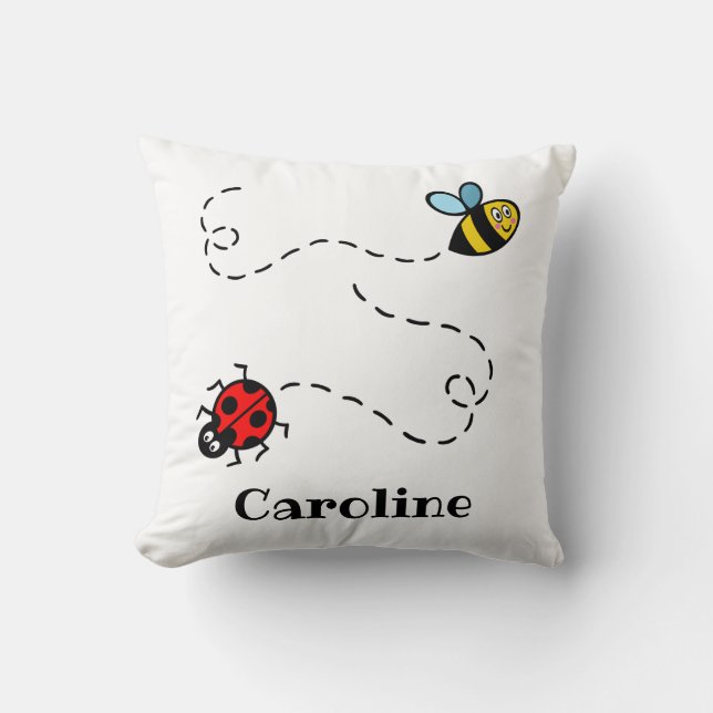 Cojín Decorativo Patrón Bumblebee y Ladybird personalizado (Anverso)