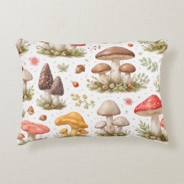 Cojín Decorativo Patrón Caprichoso de Hongos – Botánica Vintage
