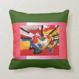 Cojín Decorativo Patrón cardíaco colorido de Peter Max