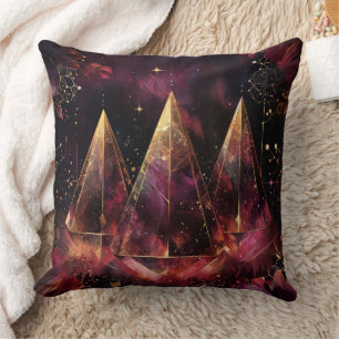 Cojín Decorativo Patrón Celestial Místico de Amatista Bruja