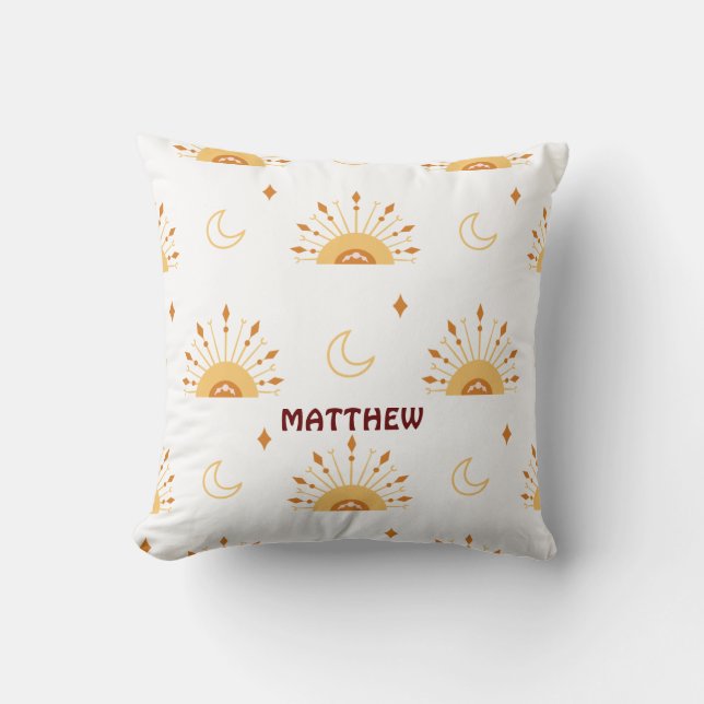 Cojín Decorativo Patrón Celestial sin Marea Cute Boho (Anverso)