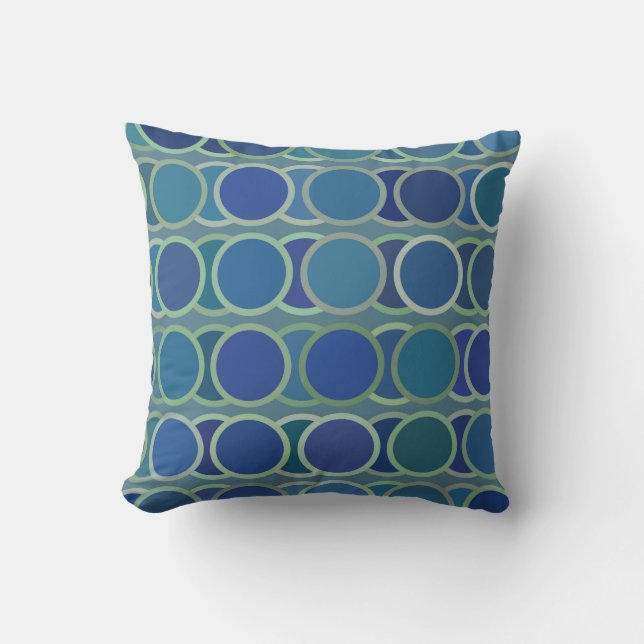 Cojín Decorativo Patrón circular azul (Anverso)