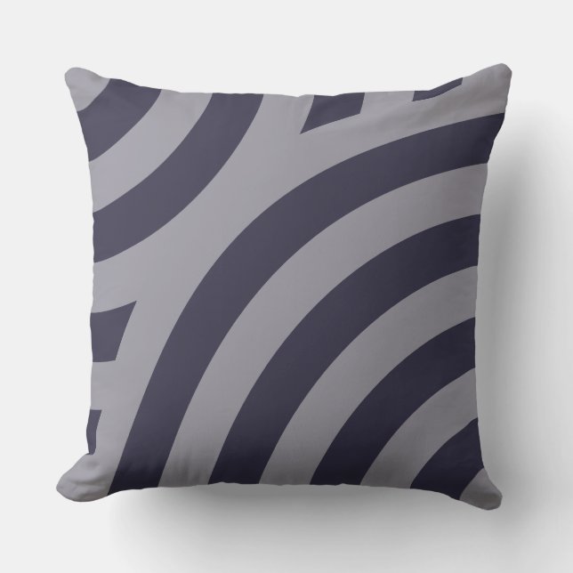 Cojín Decorativo Patrón circular geométrico azul Eclipse (Anverso)