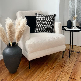 Cojín Decorativo patrón clásico de chevron negro y blanco