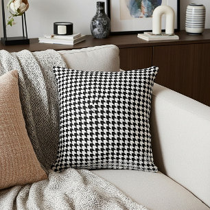 Cojín Decorativo Patrón clásico de houndstooth negro
