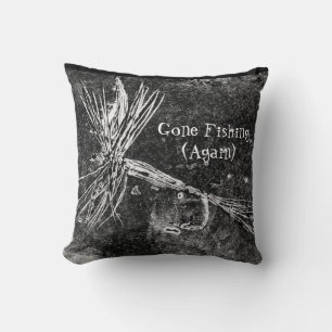 Cojín Decorativo Patrón clásico de mosca seca para la pesca de tr