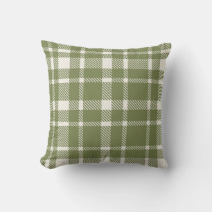Cojín Decorativo Patrón clásico de tartán a cuadros-verde oliva y m