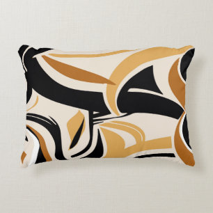 Cojín Decorativo Patrón colorido de ondas abstractas en beige. Vint