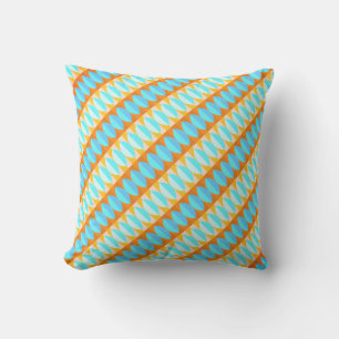 Cojín Decorativo Patrón colorido turquesa azul naranja amarillo