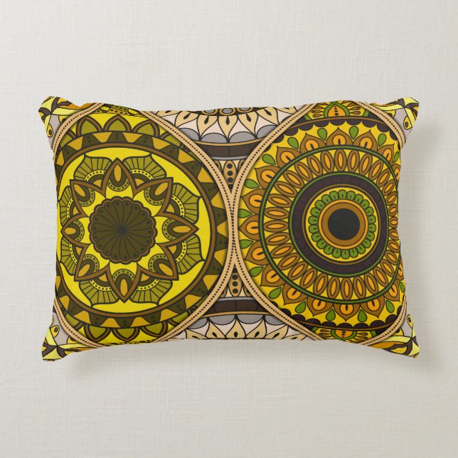 Cojín Decorativo Patrón con mandalas. Elementos decorativos de époc (Anverso)