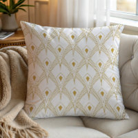 Patrón continuo art déco dorado y blanco 3