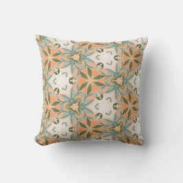 Cojín Decorativo Patrón continuo botánico azul melocotón