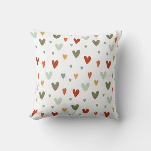 Cojín Decorativo Patrón continuo corazones pastel coloridos