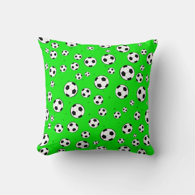 Cojín Decorativo Patrón continuo de balón de fútbol (Anverso)
