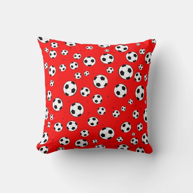 Cojín Decorativo Patrón continuo de balón de fútbol (Anverso)
