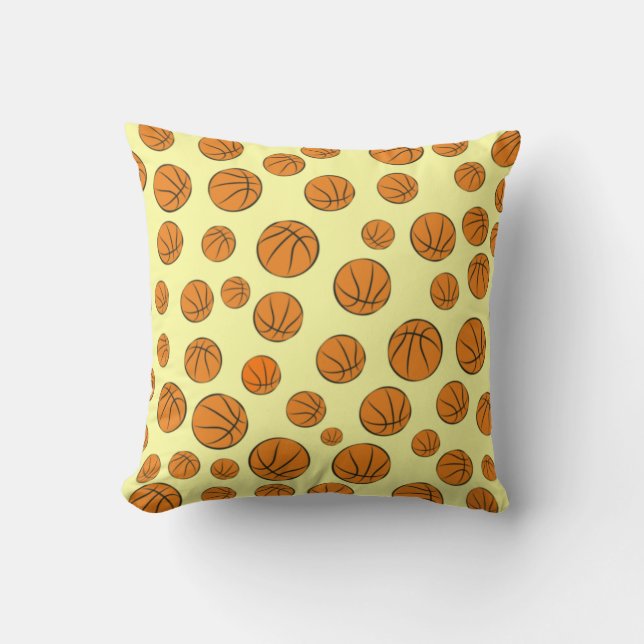 Cojín Decorativo Patrón continuo de balones de baloncesto  (Anverso)