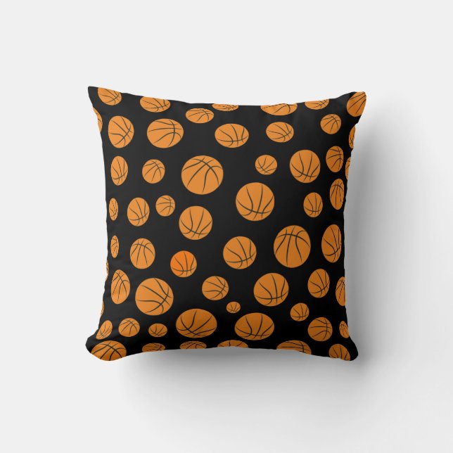 Cojín Decorativo Patrón continuo de balones de baloncesto (Anverso)