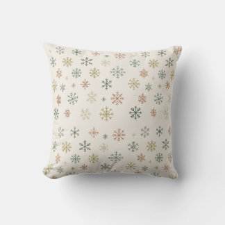 Cojín Decorativo Patrón continuo de copos de nieve minimalistas