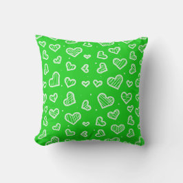 Cojín Decorativo Patrón continuo de corazones artísticos con fondo 