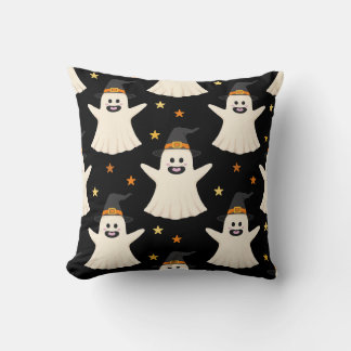 Cojín Decorativo Patrón continuo de fantasmas de Halloween con somb