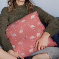 Patrón continuo de flamenco rojo coral rosa