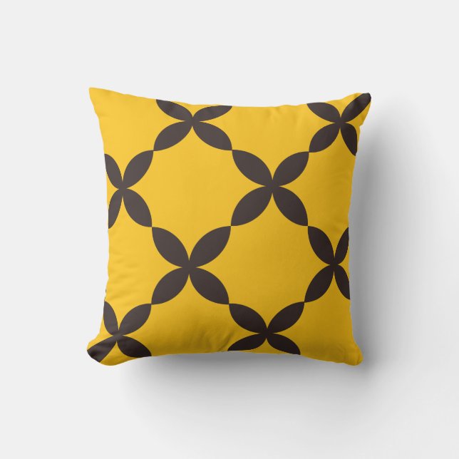 Cojín Decorativo Patrón continuo de flor geométrica (Anverso)