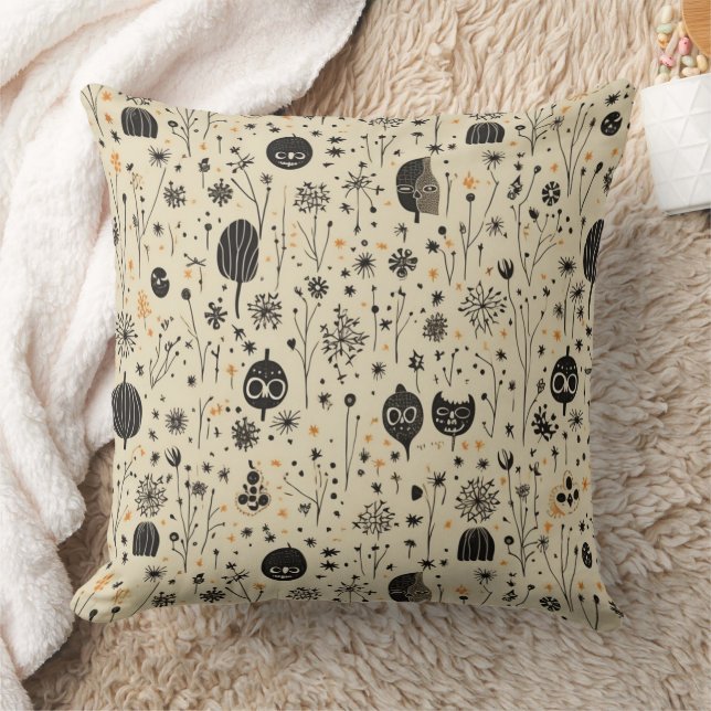 Cojín Decorativo Patrón continuo de Halloween boho (Manta)
