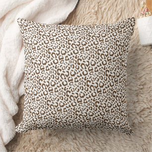 Cojín Decorativo Patrón continuo de mancha de leopardo neutral