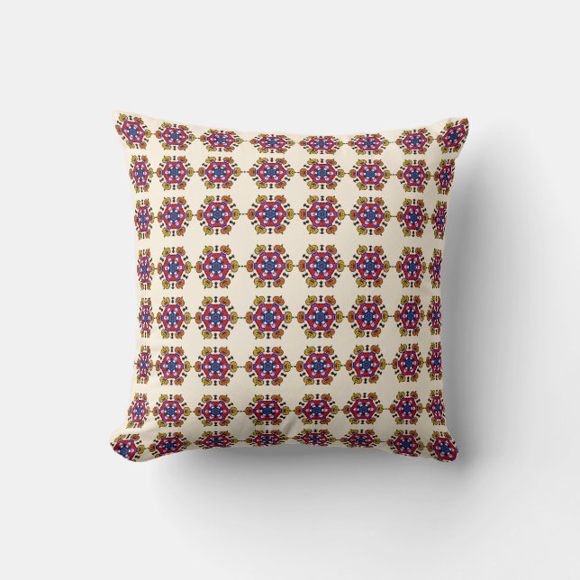 Cojín Decorativo Patrón continuo de mandala floral (Anverso)